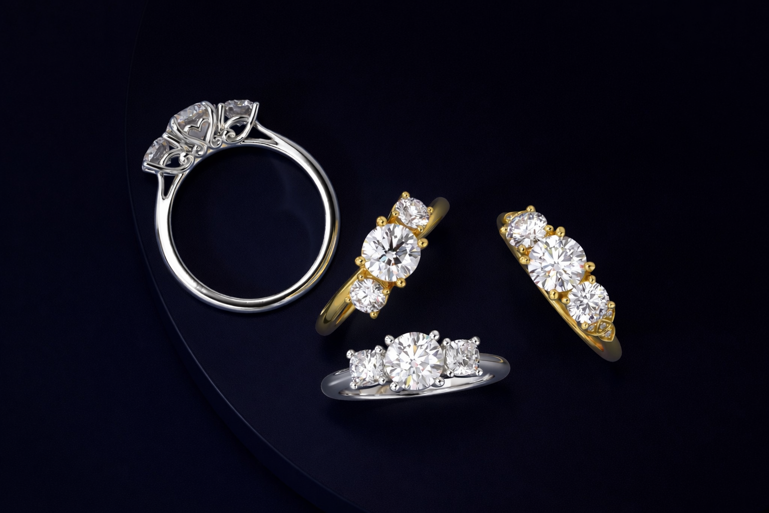 Round Shaped Engagement Rings
