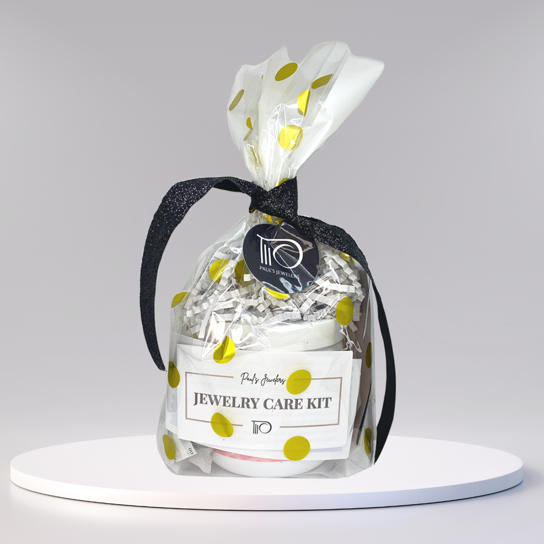 Paul's Jewelry care kit on a white table