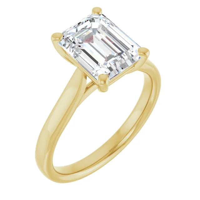 14K White Gold 1.07 CTW Emerald Solitaire Lab Grown Diamond Engagement Ring-Pauls Jewelers