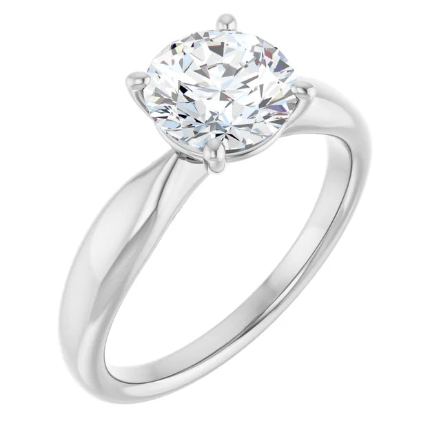 14K White Gold 2.01 CTW Round 4-Prong Solitaire Engagement Ring-