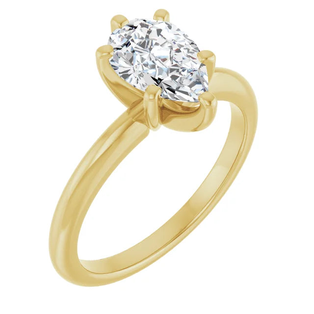 14K White Gold 1.05 CTW Pear-Cut Lab Grown Diamond Solitaire Engagement Ring-Pauls Jewelers