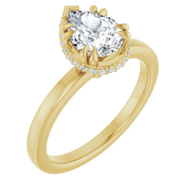 14K White Gold 1.14 CTW Pear Hidden Halo Lab Grown Diamond Engagement Ring