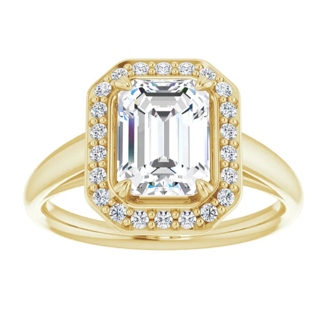14K White Gold 1.73 CTW Emerald Halo Lab Grown Diamond Engagement Ring