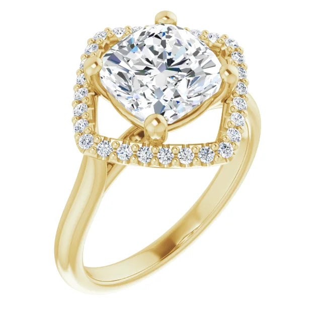 14K White Gold 1.86 CTW Cushion-Cut Lab Grown Diamond Halo Engagement Ring