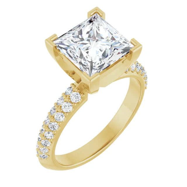 14K White Gold 1.96 CTW Princess Knife-Edge Lab Grown Diamond Engagement Ring