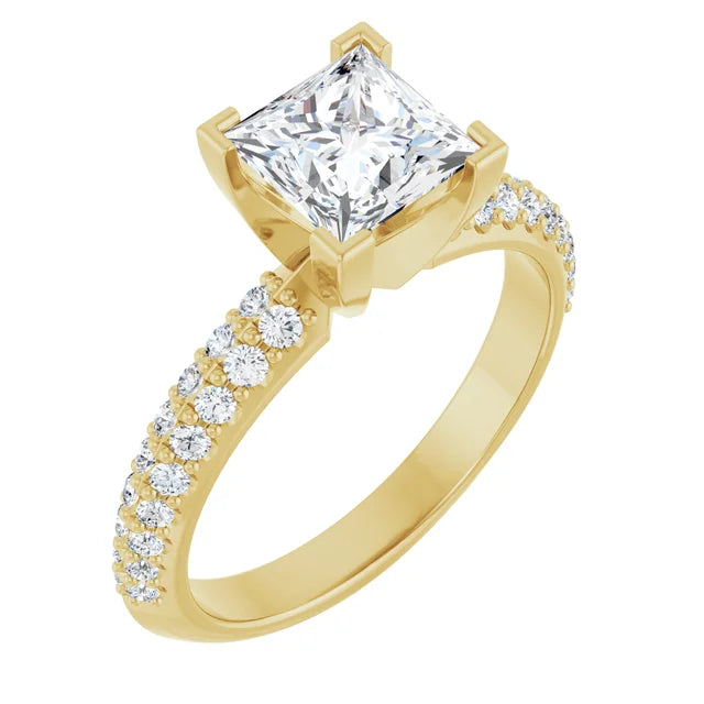 14K White Gold 1.96 CTW Princess Knife-Edge Lab Grown Diamond Engagement Ring-Pauls Jewelers