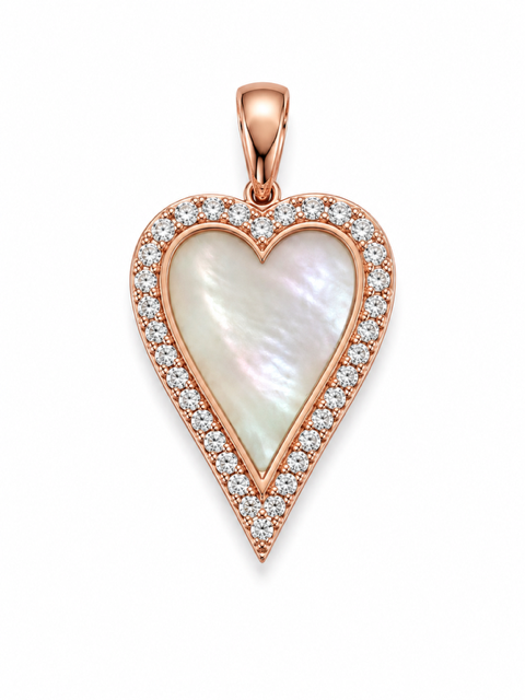 Kabana 14K Rose Gold Mother of Pearl Pendant with Natural Diamonds