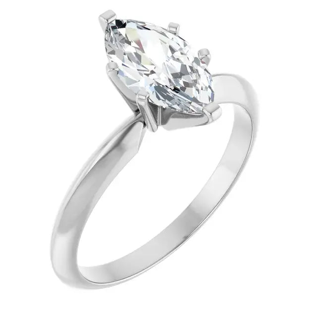 14K White Gold 1.20 CTW Marquise-Cut Six-Prong Solitaire Diamond Engagement Ring-