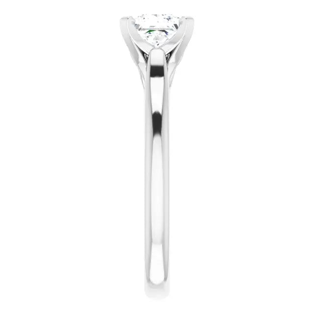 14K White Gold 1 CTW Princess Cut Diamond Engagement Ring with Twisted Pavé Shank