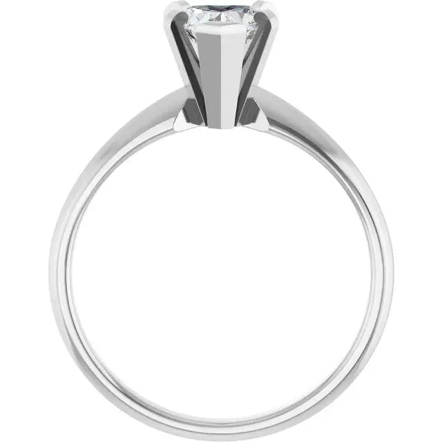 14K White Gold 5/8 CTW Heart Cut Diamond Solitaire Engagement Ring with Classic Five-Prong Setting