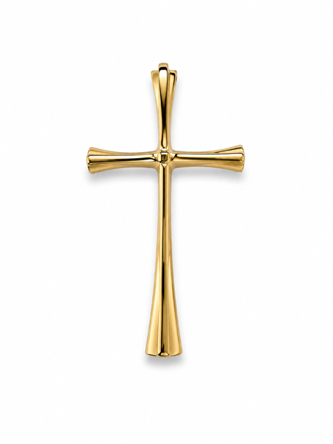 14K Yellow Gold Reversible Slide Cross Pendant