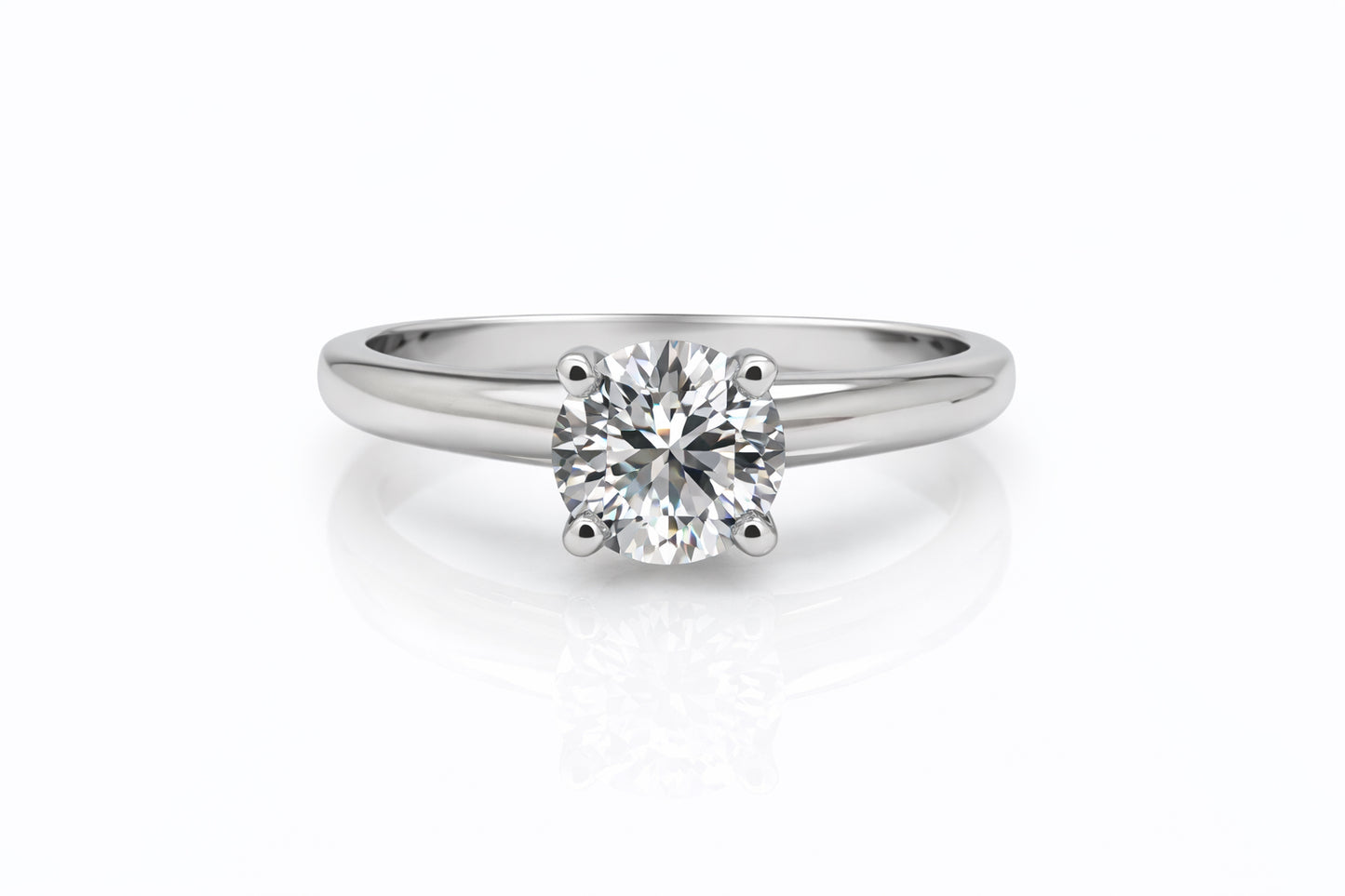 Diamond ring on a white background