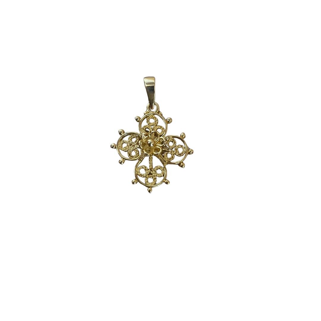14kt Yellow Gold Filigree Orthodox Cross 20x19mm