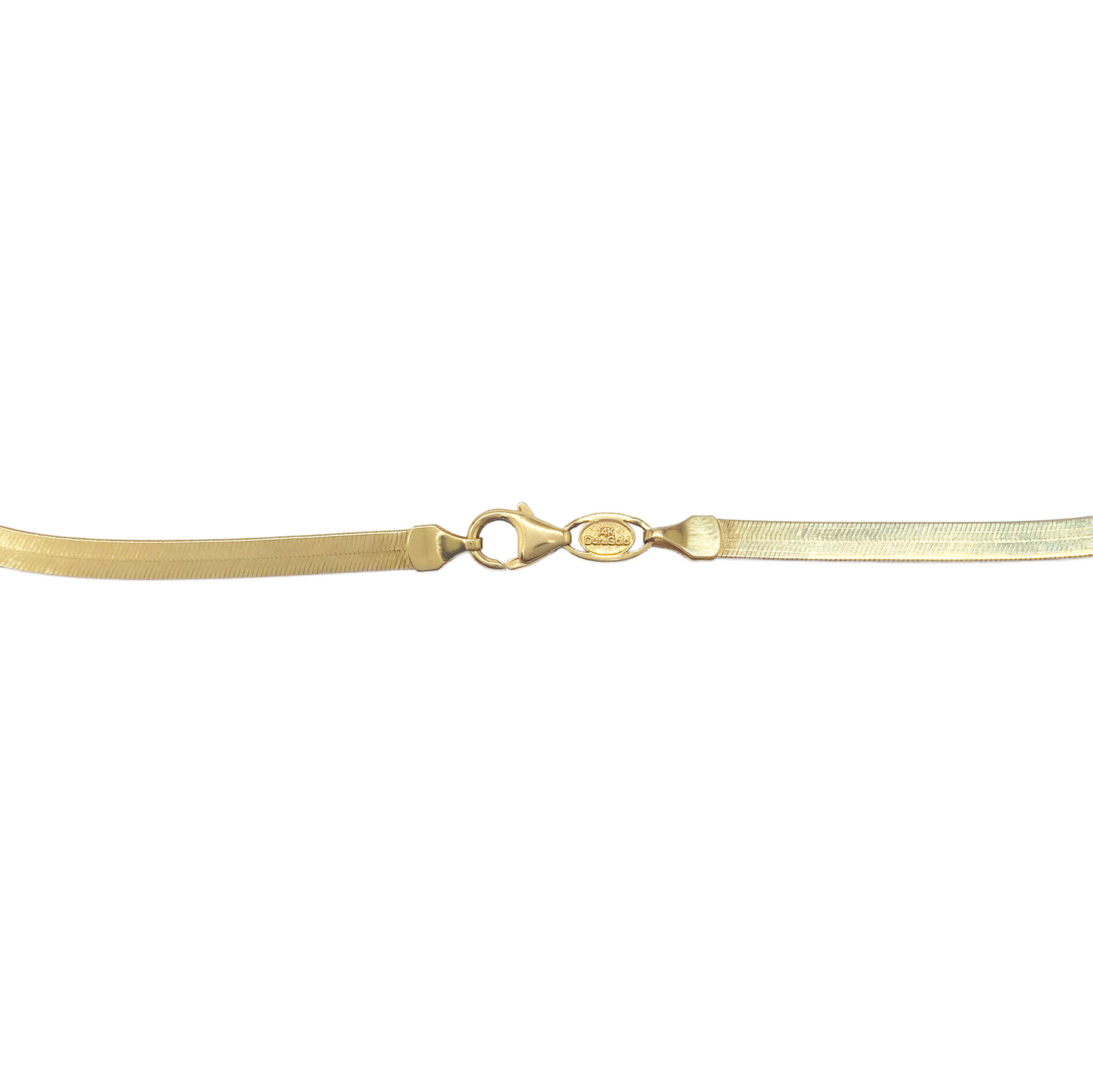 Gold bracelet on a white background