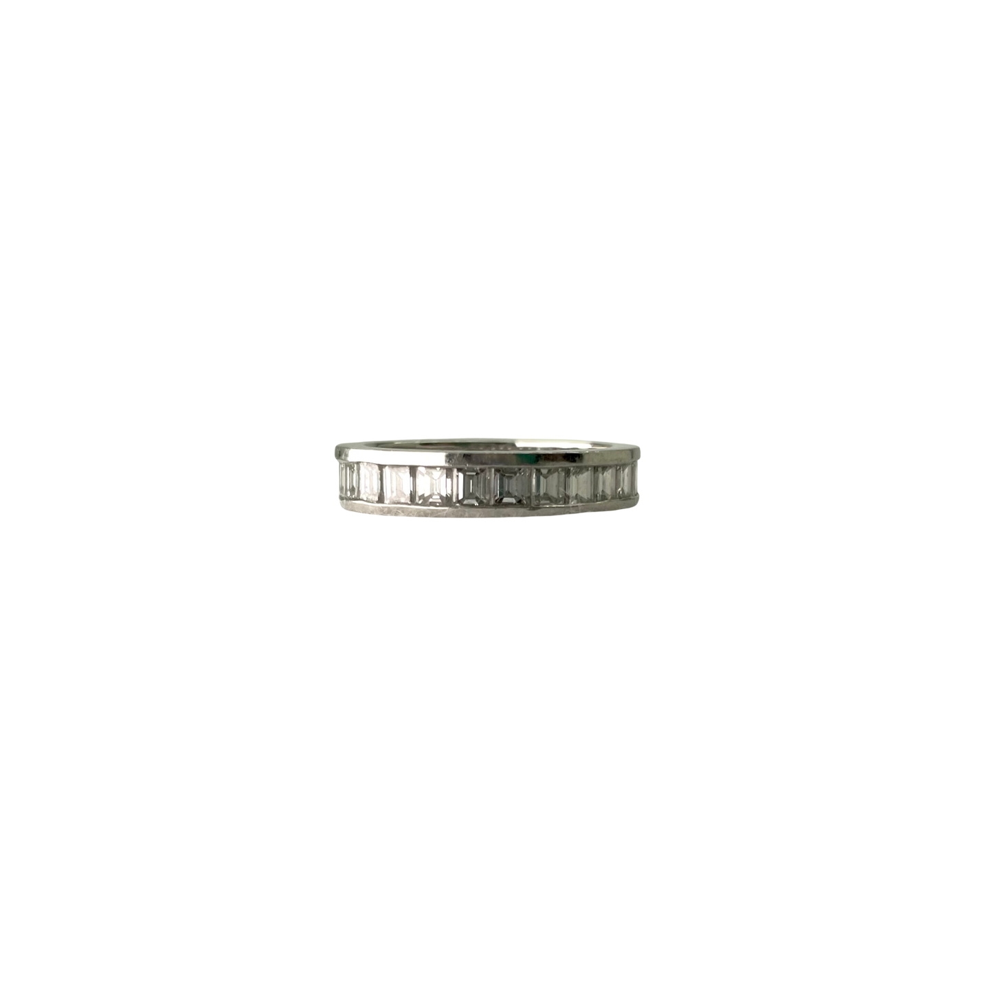 CONS L.H. Natural Emerald Cut Diamond Anniversary Band. 3.12ctw, Platinum