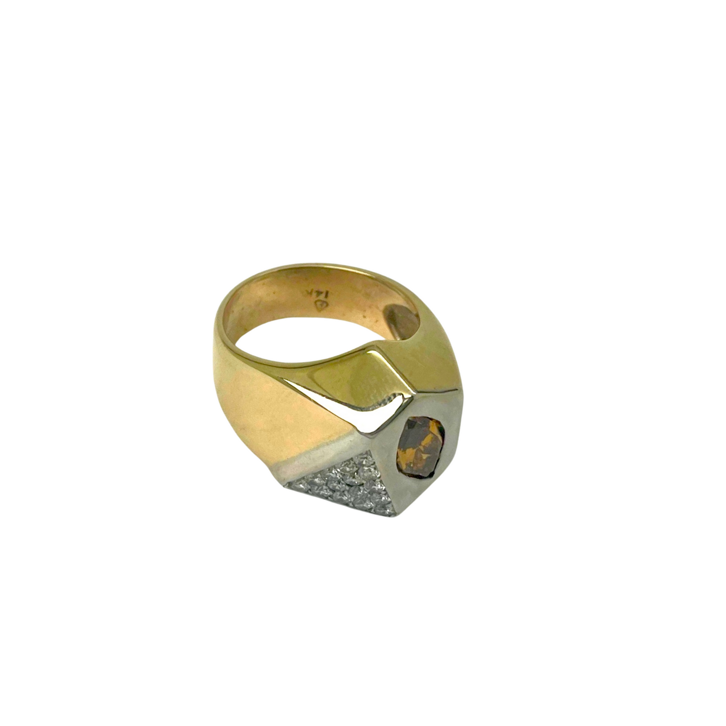 CONS L.H. Spessartine Garnet & Diamond (0.15ct) Ring 14kt