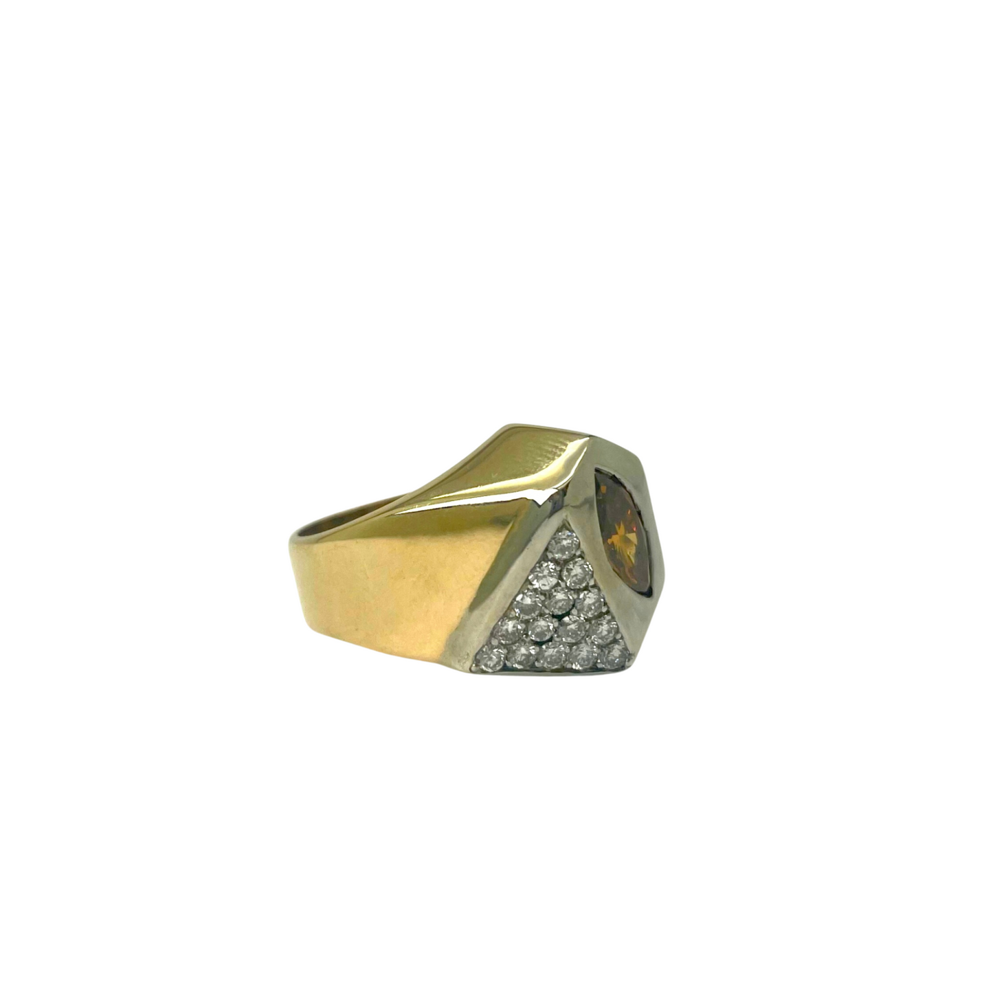 CONS L.H. Spessartine Garnet & Diamond (0.15ct) Ring 14kt