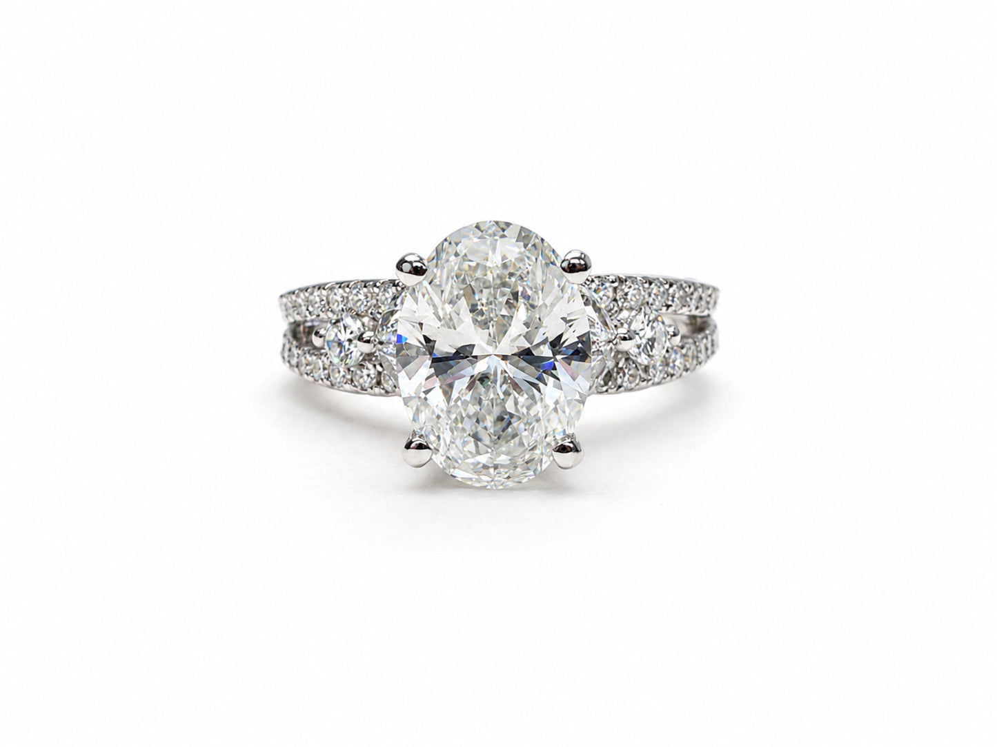 Certified 1.46 CTTW Lab Grown Diamond Ring in 14K White Gold