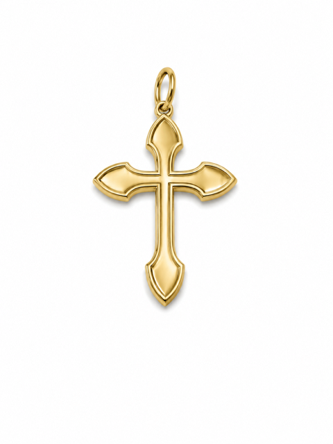 David Yurman 18K Yellow Gold Black Diamond Cross Pendant