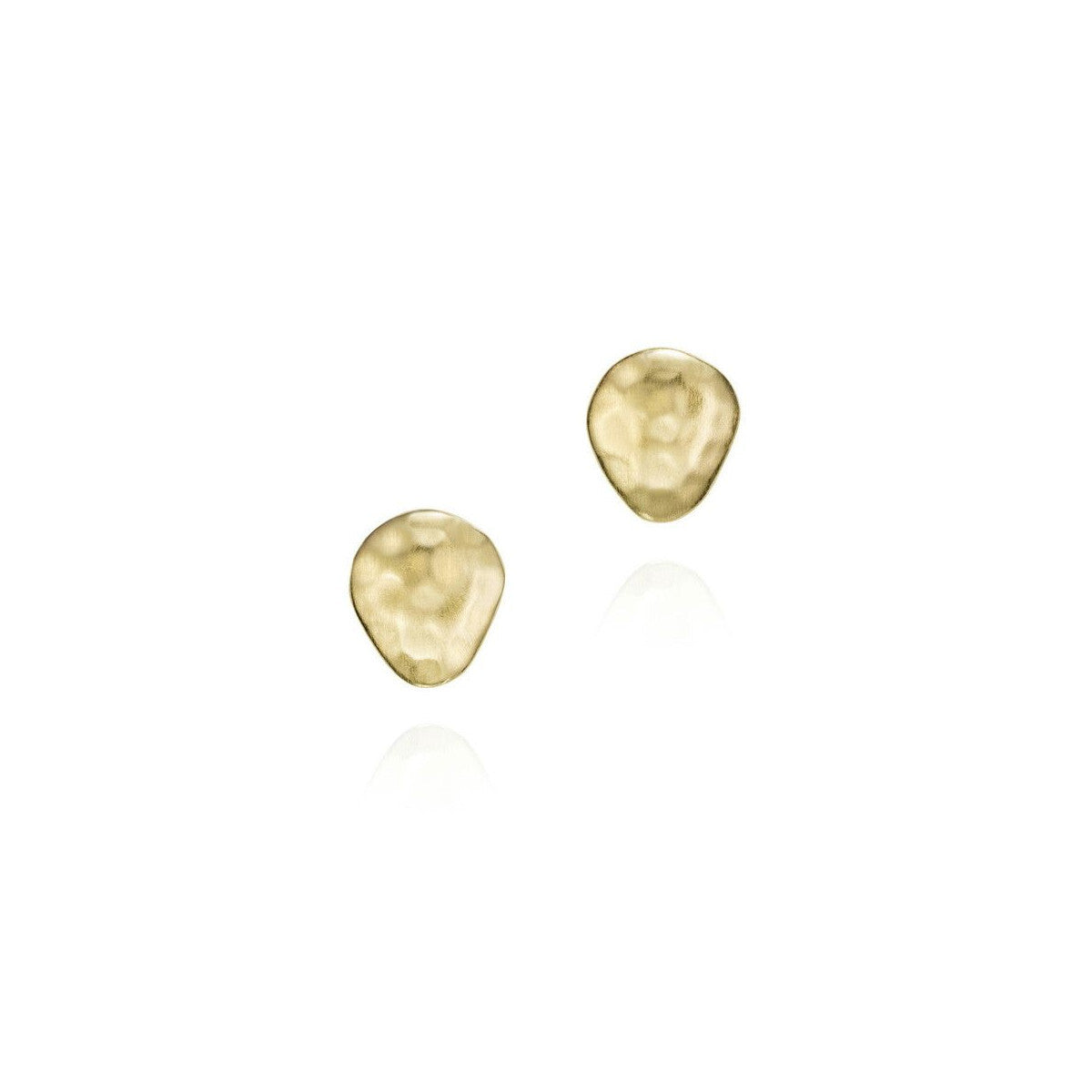 Pair of gold earrings on a white background