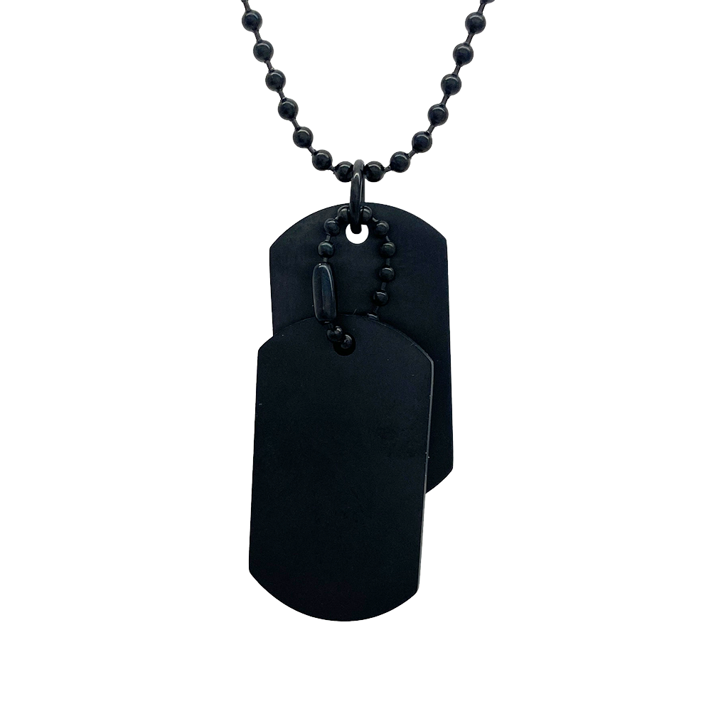 Black Stainless Steel Double Dog Tag Necklace – Pauls Jewelers