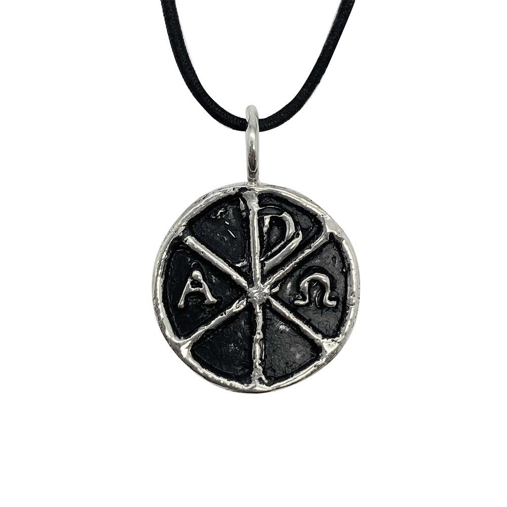 Chi Rho Orthodox Disc Pendant - Sterling Silver | Pauls Jewelers Chi Rho Orthodox Disc Pendant - Sterling Silver | Pauls Jewelers