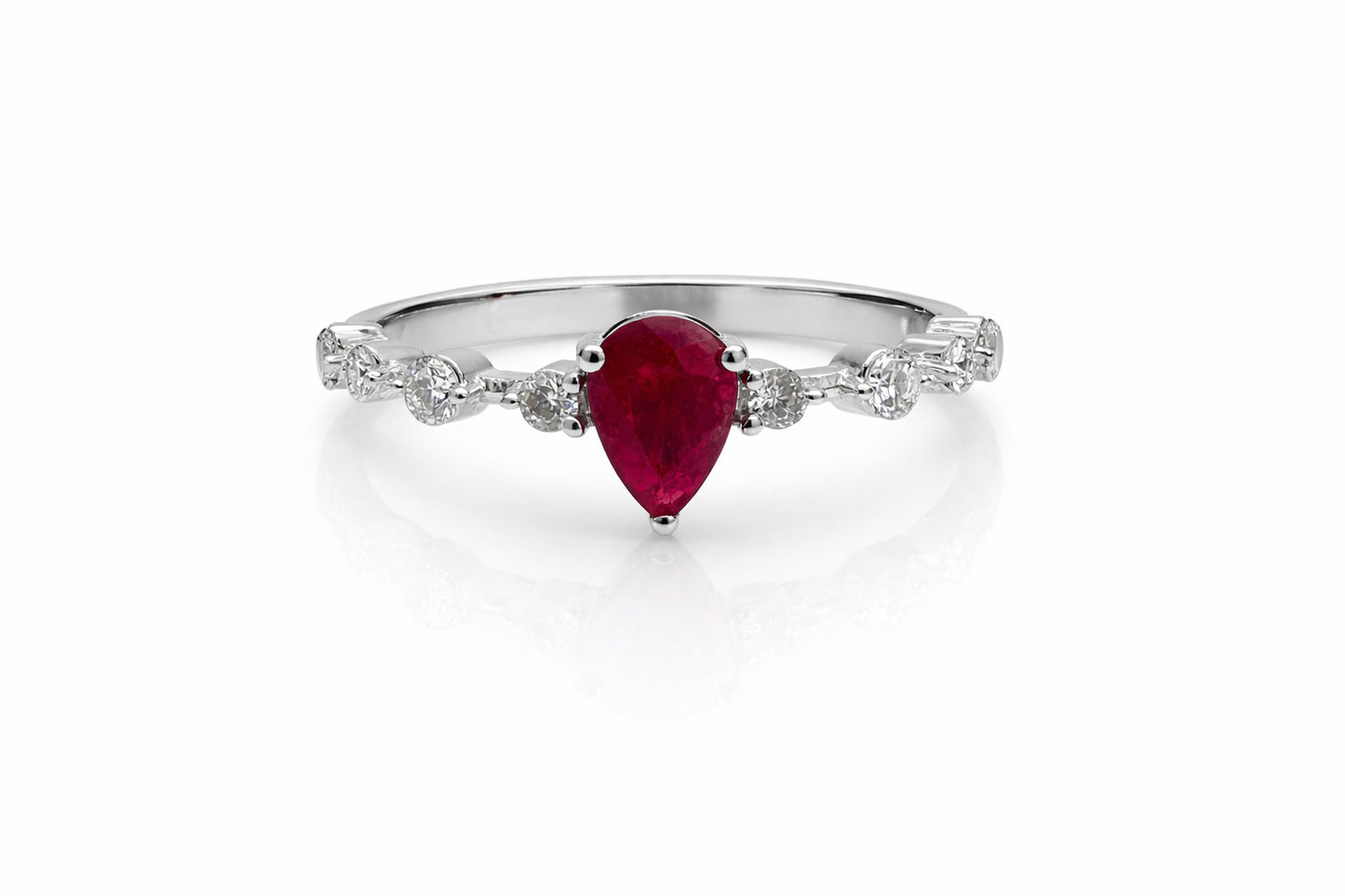 MEMO Pear Cut Ruby Ring