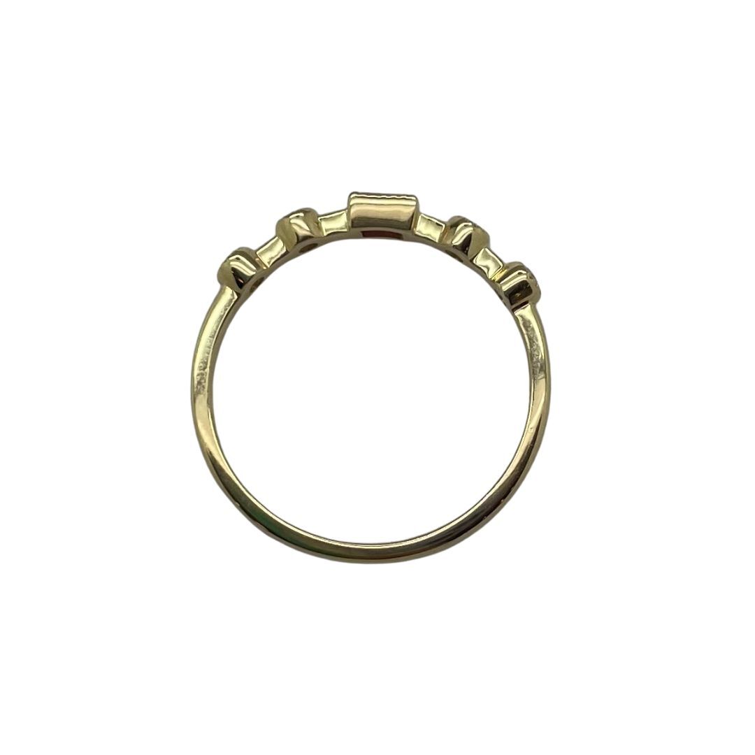 Natural Diamond (0.07ct) Natural Ruby (0.11ct) 5-Stone Ring 14kt