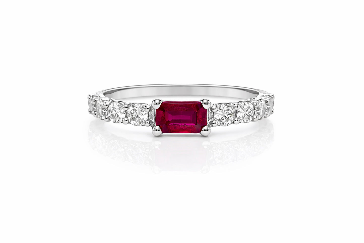 Natural Ruby 0.313ct Diamond Ring