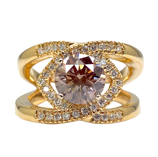 Pink (1.81ct) & White Lab Grown Diamond Ring 14kt