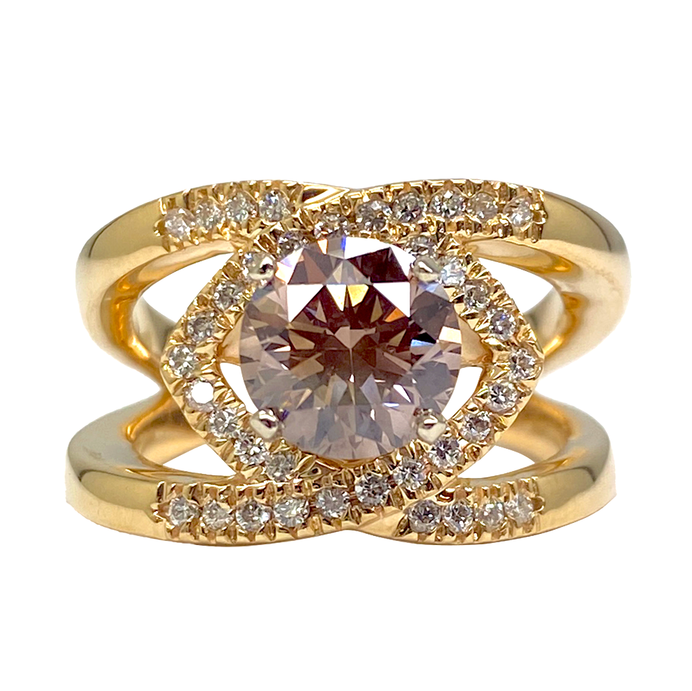 Pink (1.81ct) & White Lab Grown Diamond Ring 14kt