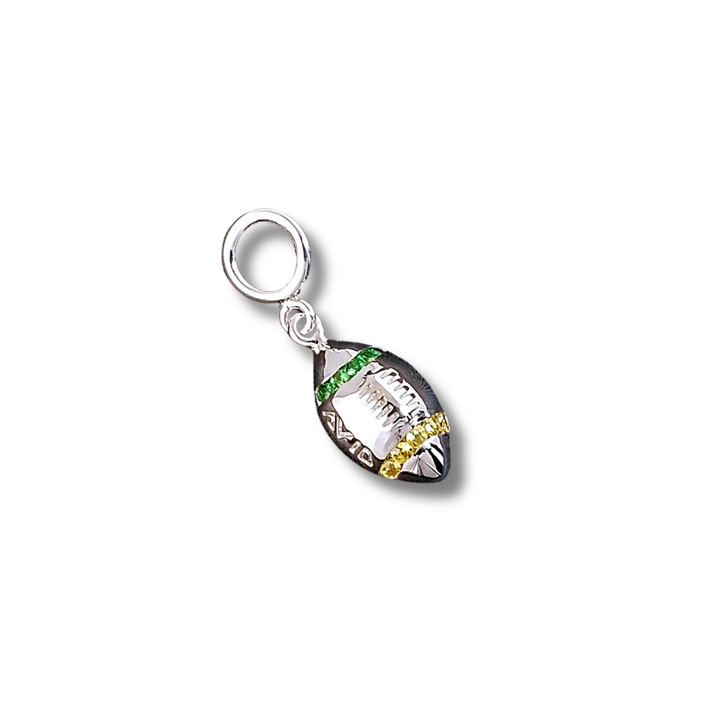 Packer's Colored Small Football Pendant, Tsavorite Garnet & Sapphire 925
