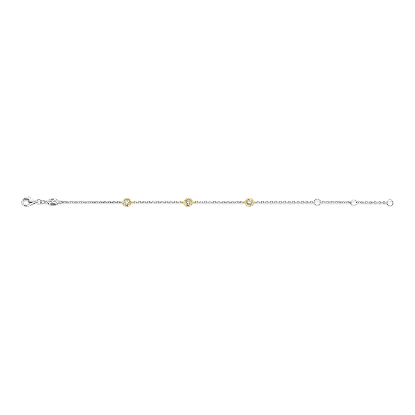 Gold anklet on a white background