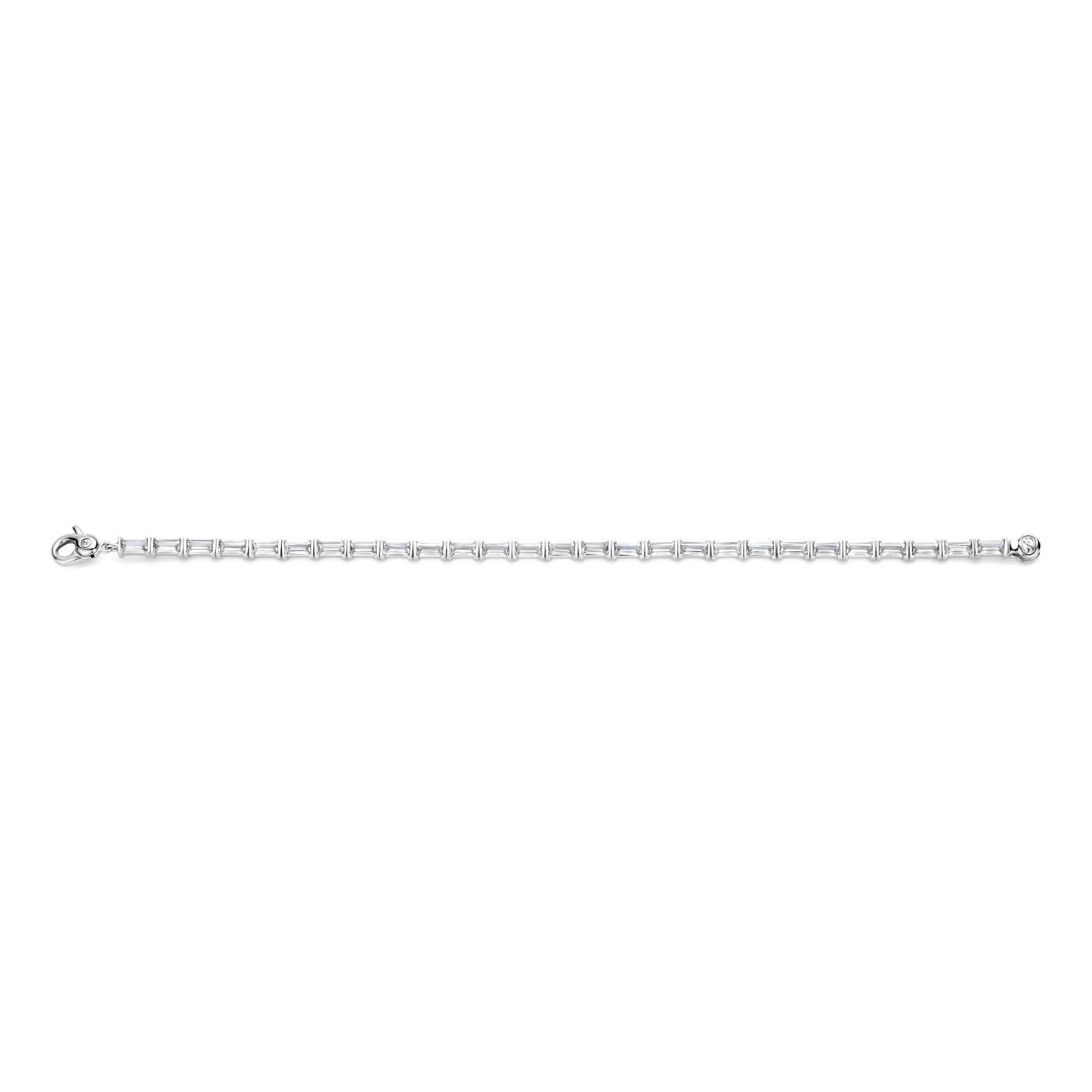 Silver chain bracelet on a white background
