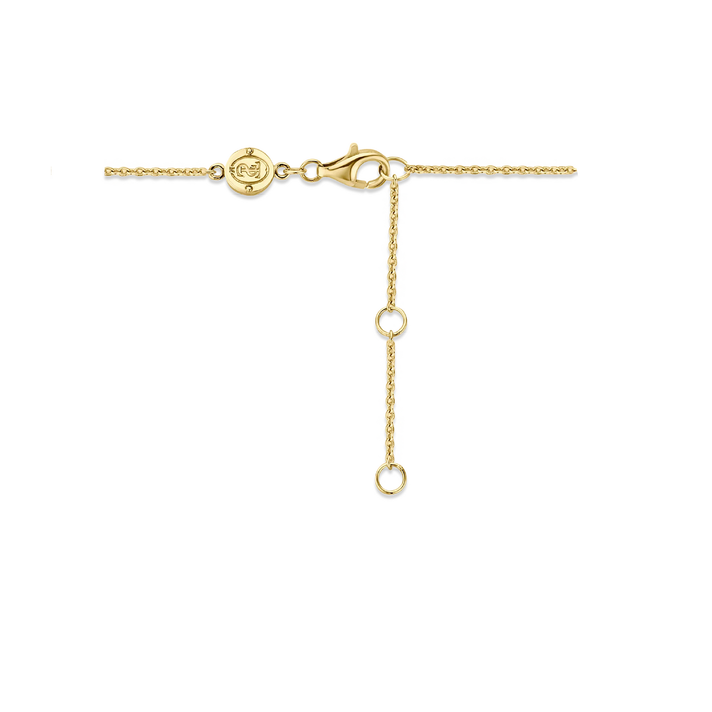 Gold bracelet with clasp on a white background