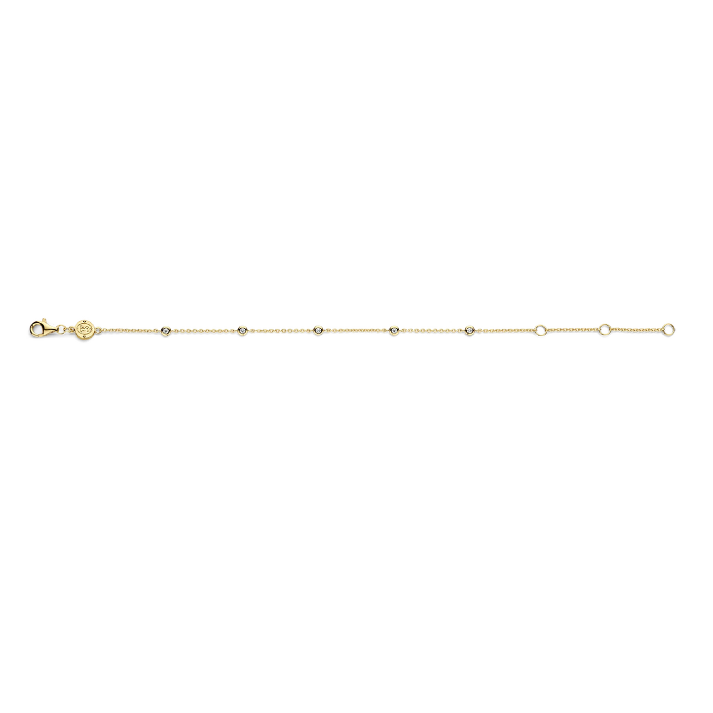 Gold anklet on a white background