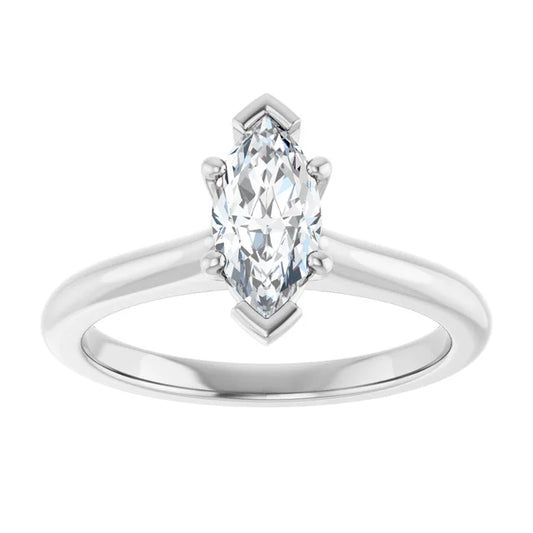 14K White Gold 0.71 CTW Marquise Solitaire Lab Grown Diamond Engagement Ring- Paul's Jewelers Milwaukee