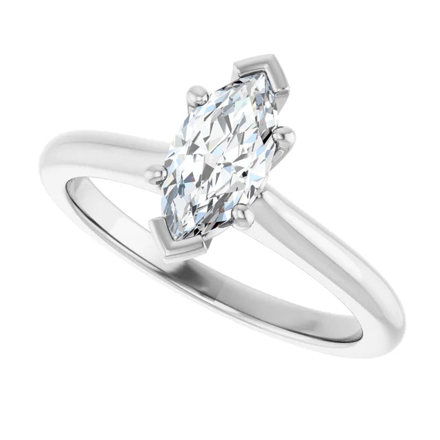 14K White Gold 0.71 CTW Marquise Solitaire Lab Grown Diamond Engagement Ring- Paul's Jewelers Milwaukee