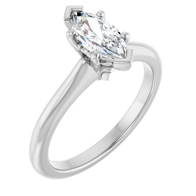 14K White Gold 0.71 CTW Marquise Solitaire Lab Grown Diamond Engagement Ring- Paul's Jewelers Milwaukee