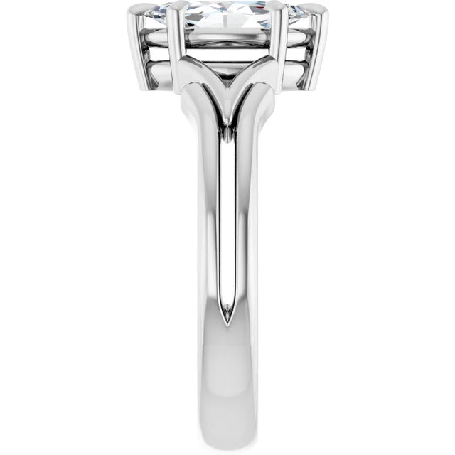 14K White Gold 0.72 CTW Marquise-Cut Lab Grown Diamond Three Stone Engagement Ring- Paul's Jewelers Milwaukee