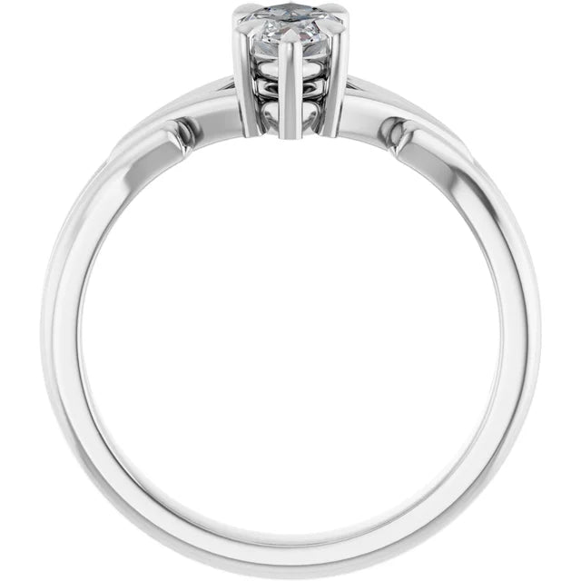 14K White Gold 0.72 CTW Marquise-Cut Lab Grown Diamond Three Stone Engagement Ring- Paul's Jewelers Milwaukee