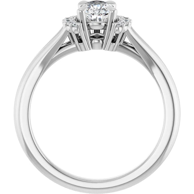 14K White Gold 0.76 CTW Pear Halo Lab Grown Diamond Engagement Ring- Paul's Jewelers Milwaukee