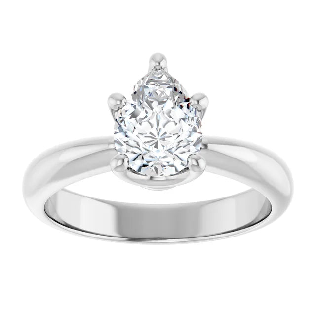 14K White Gold 0.77 CTW Pear Solitaire Lab Grown Diamond Engagement Ring- Paul's Jewelers Milwaukee