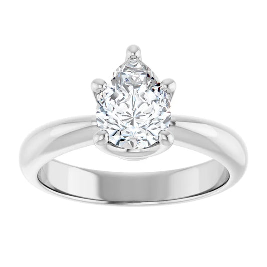14K White Gold 0.77 CTW Pear Solitaire Lab Grown Diamond Engagement Ring- Paul's Jewelers Milwaukee
