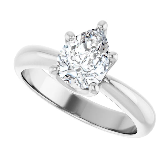 14K White Gold 0.77 CTW Pear Solitaire Lab Grown Diamond Engagement Ring- Paul's Jewelers Milwaukee