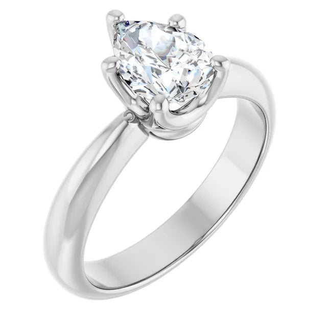 14K White Gold 0.77 CTW Pear Solitaire Lab Grown Diamond Engagement Ring- Paul's Jewelers Milwaukee