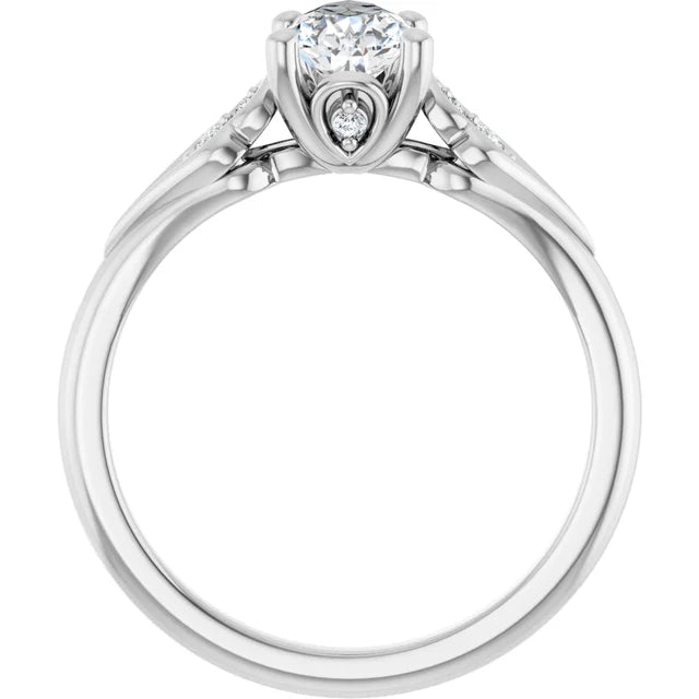 14K White Gold 0.80 CTW Pear Solitaire Lab Grown Diamond Engagement Ring- Paul's Jewelers Milwaukee