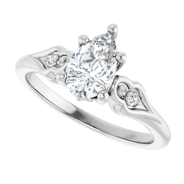 14K White Gold 0.80 CTW Pear Solitaire Lab Grown Diamond Engagement Ring- Paul's Jewelers Milwaukee