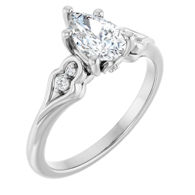 14K White Gold 0.80 CTW Pear Solitaire Lab Grown Diamond Engagement Ring- Paul's Jewelers Milwaukee
