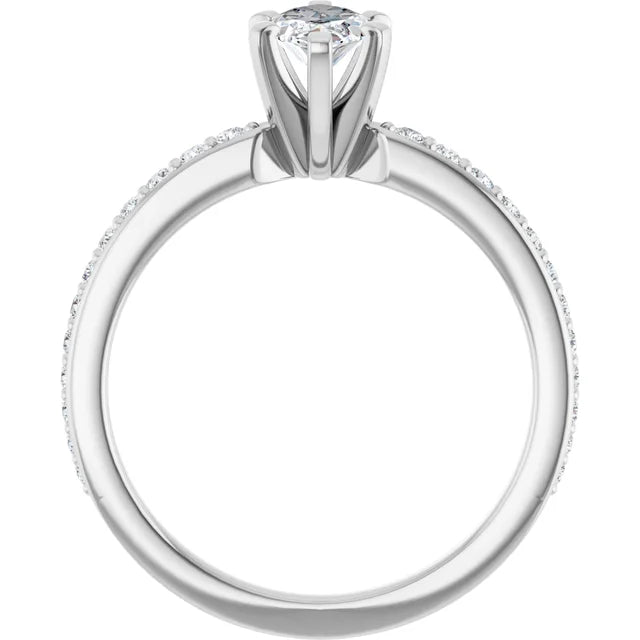14K White Gold 0.95 CTW Marquise Vintage Inspired Lab Grown Diamond Engagement Ring- Paul's Jewelers Milwaukee